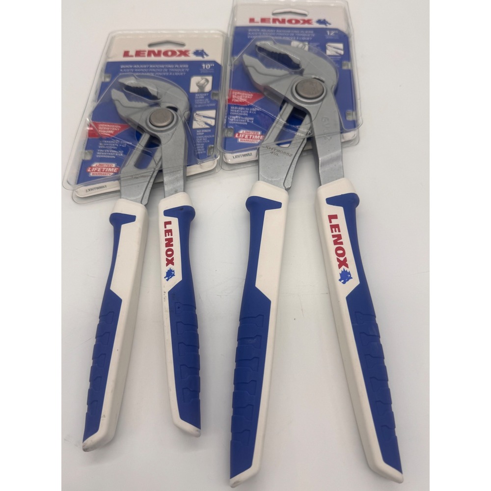Lenox 2 Piece Quick Adjust Ratcheting Pliers Set 10" and 12" LXHT90551 LXHT90552